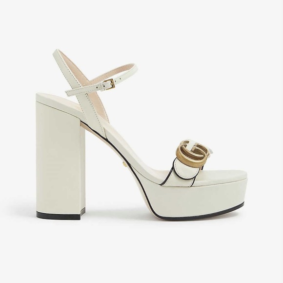 Gucci | Shoes | Gucci Marmont Gg Platform Sandals Off White | Poshmark